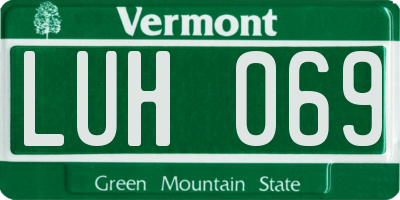 VT license plate LUH069