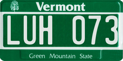 VT license plate LUH073