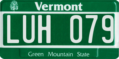 VT license plate LUH079