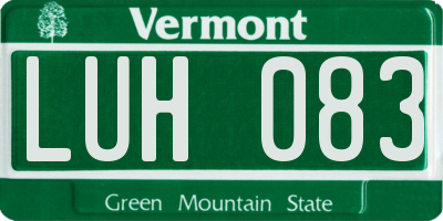 VT license plate LUH083