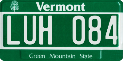 VT license plate LUH084