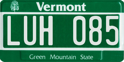 VT license plate LUH085
