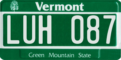 VT license plate LUH087