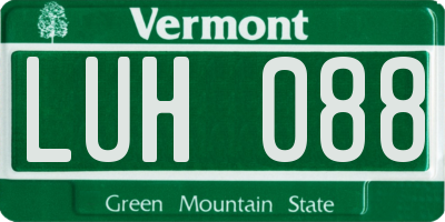 VT license plate LUH088