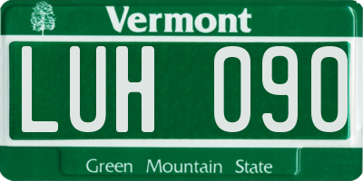 VT license plate LUH090