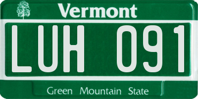 VT license plate LUH091