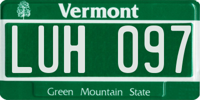 VT license plate LUH097