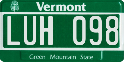 VT license plate LUH098