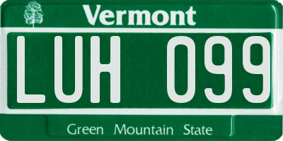 VT license plate LUH099