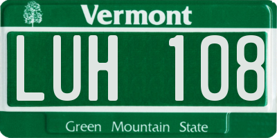 VT license plate LUH108