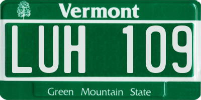 VT license plate LUH109