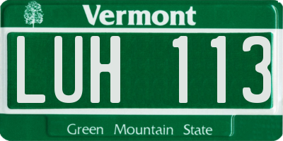 VT license plate LUH113