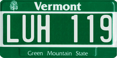 VT license plate LUH119