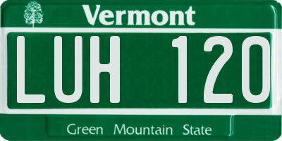 VT license plate LUH120