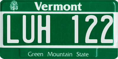 VT license plate LUH122