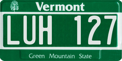 VT license plate LUH127