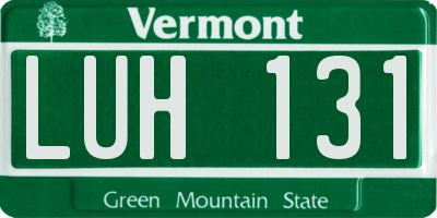 VT license plate LUH131