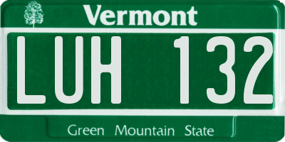 VT license plate LUH132
