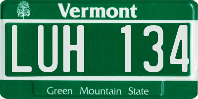 VT license plate LUH134