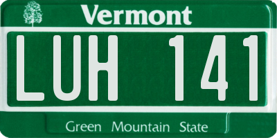 VT license plate LUH141