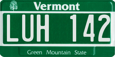 VT license plate LUH142