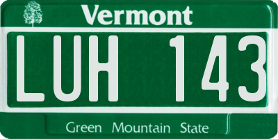 VT license plate LUH143
