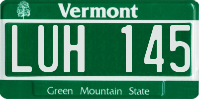 VT license plate LUH145