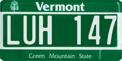 VT license plate LUH147