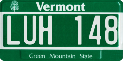 VT license plate LUH148