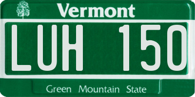 VT license plate LUH150