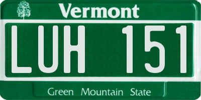 VT license plate LUH151