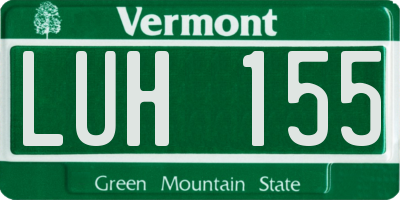 VT license plate LUH155