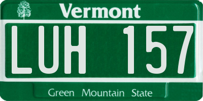 VT license plate LUH157