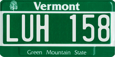 VT license plate LUH158