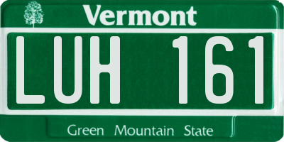 VT license plate LUH161