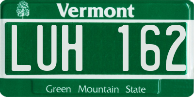 VT license plate LUH162