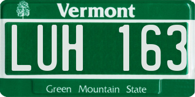 VT license plate LUH163