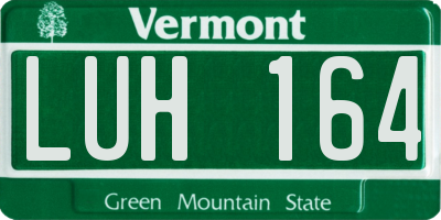 VT license plate LUH164