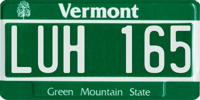 VT license plate LUH165
