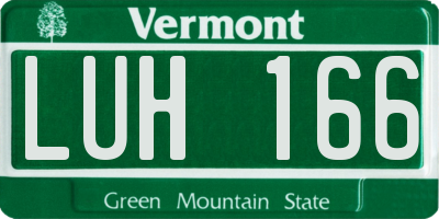 VT license plate LUH166