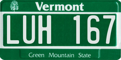 VT license plate LUH167