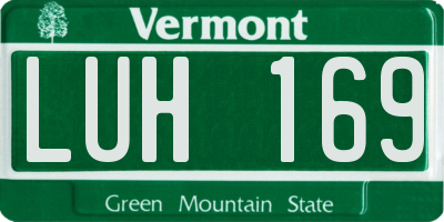 VT license plate LUH169