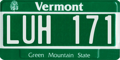 VT license plate LUH171
