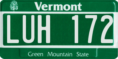 VT license plate LUH172