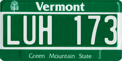 VT license plate LUH173