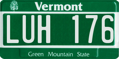 VT license plate LUH176