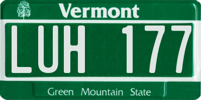 VT license plate LUH177