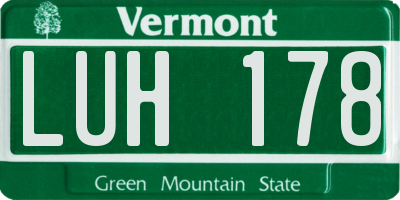 VT license plate LUH178
