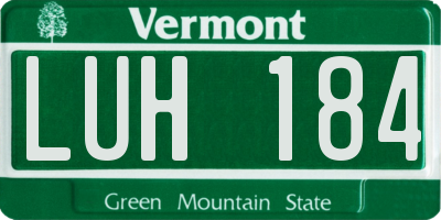 VT license plate LUH184