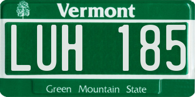 VT license plate LUH185
